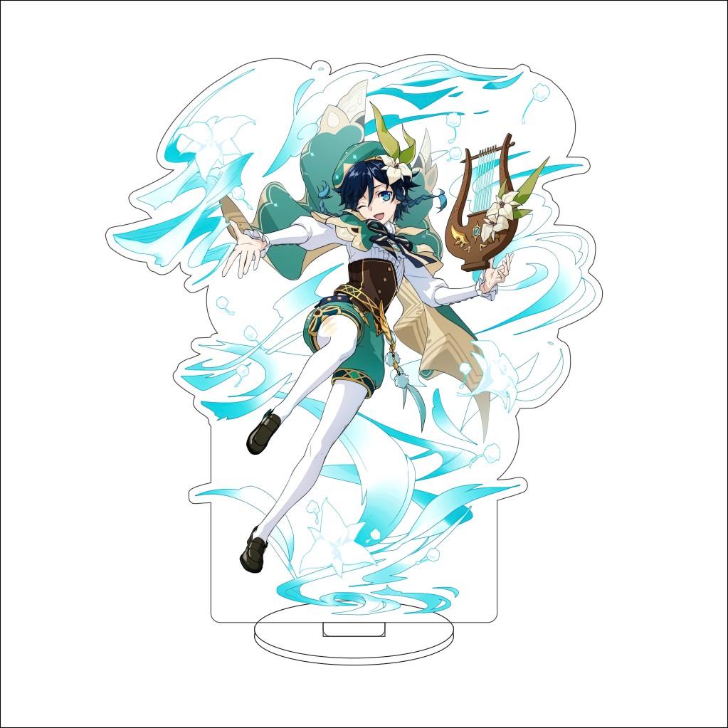 

16CM Anime Genshin Impact Figure Stand Model Barbatos Cute Desk Decor Standing Sign Gifts 16CM
