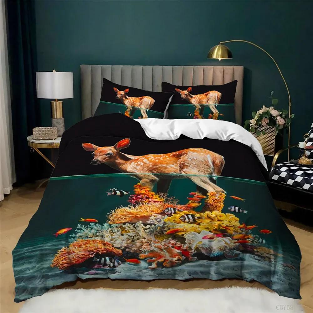 Nightmare Before Christmas  Duvet Cover with Pillow Cover Bed Sets Jack and Sally 3D Skull Christmas Bedding Set Bedroom Decor