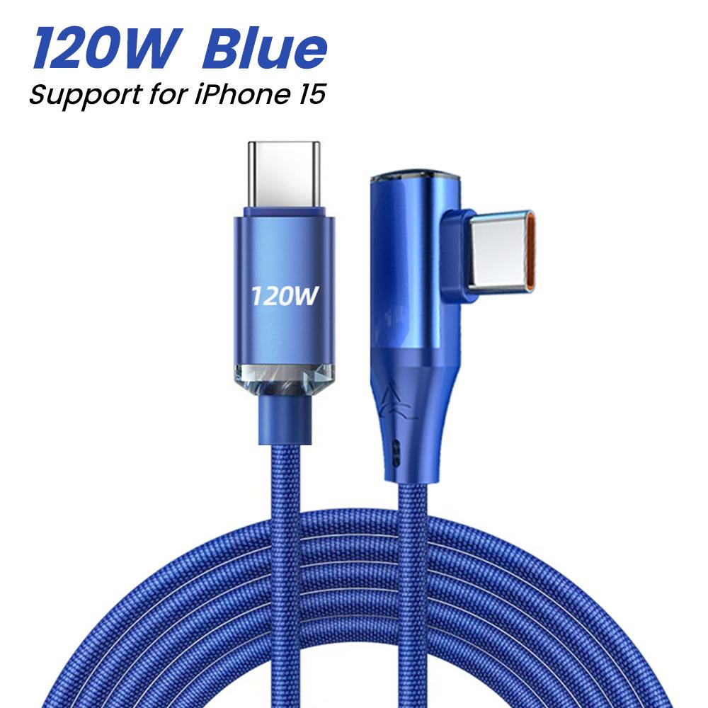 Cablu USB C Cot la 90 de grade PD 120W Încărcare Rapidă Cablu Type C Pentru iPhone 15 Pro Max Samsung Xiaomi Cablu de Date Încărcător