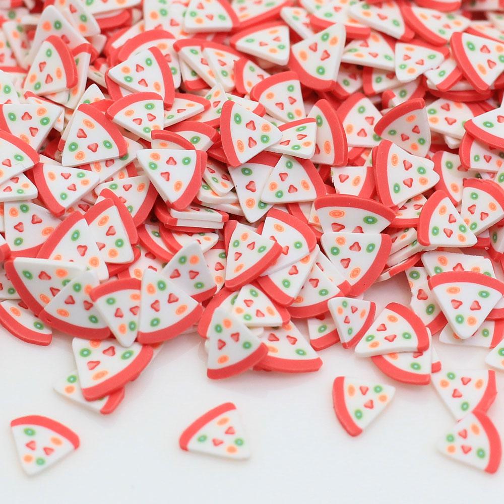 Cute Frtui Pizza Pieces Strawberry Kiwifruit Orange Pizza Clay Slices Slime Sprinkles 500g 5mm,500g/bag
