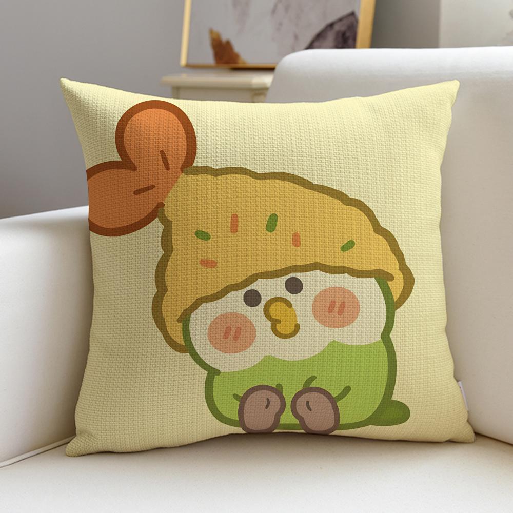 Cute LLittle Parrot BebeS Cushion Cover Breathable and skinfriendly linen pillowcase square removable and washable cushion