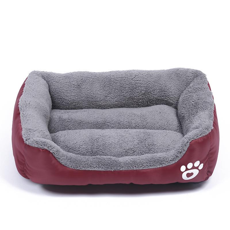 Winter Warm Semi-Enclosed Cat Mat Bed - Machine Washable, Square Pet Nest & Dog Cushion