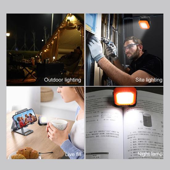 LED Work Light Magnetic Rechargeable Type-C Charging 5 Modes 180 Degrees Rotatable Flood