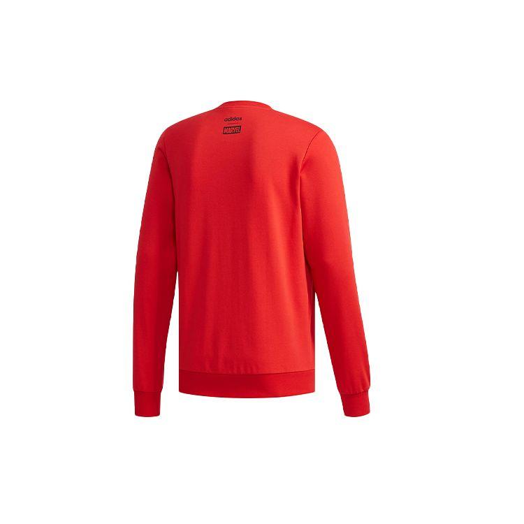 Adidas Neo Logo Print Casual Sports Pullover Sweatshirt Men Tops Red EA0320