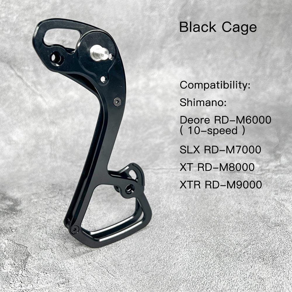 Mtb Rear Derailleur Cage Pulley Wheels for Shimano 11speed Derailleur Oversized Bearing For Deore XT SLX XTR M7000 M8000 M9000 05-Black Cage