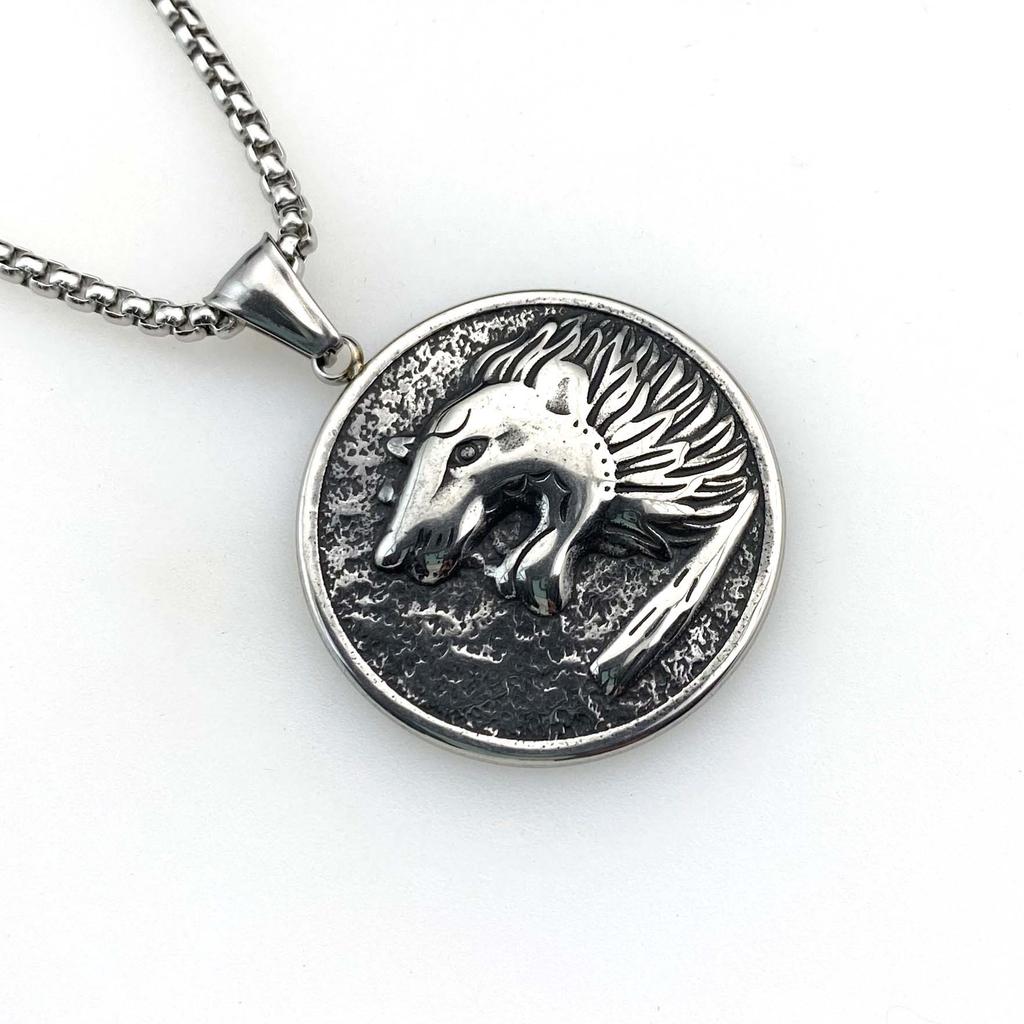 Necklace Wolf Head Tag High-end Men's Versatile Chain Pendant