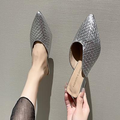 Women's Baotou Slippers  Shoes  Summer  Beach Shoes for Women Pointed Toe Flat Bottom Ladies Sandals Slippers