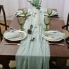 Hochzeitsdekoration Tischläufer, Natürliches Rohkanten-Design, Teetisch Stuhl Dekoration, Perfekt für Hochzeit Geburtstag Party Feiertag