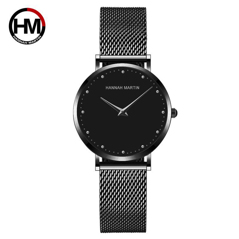 Hannah Martin Japanese Movement Stainless Steel Mesh Waterproof Watch