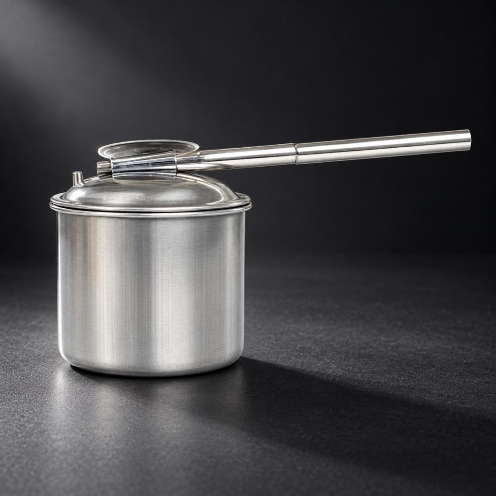 GlazeBlowing Pot Detachable Stainless Steel Glaze with Spout Silver Pottery Tool for Potters,