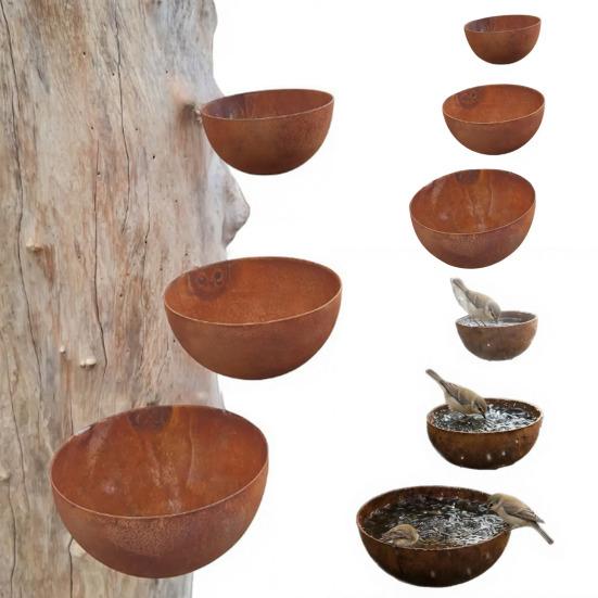 3Pcs Metal Bird Feeder Rust-Resistant Insect Bird Water Bath Drinking Cups Ornament Hanging Outside for Garden Decor