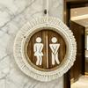 Cotton Thread Wooden Bathroom Sign Rustic Restroom Door Men Women Hanging Sign Restaurant Office