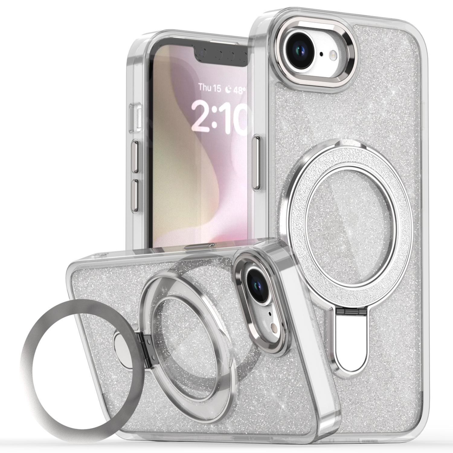 For iPhone 16e Case Glitter Design TPU + PC Kickstand Phone Protector C