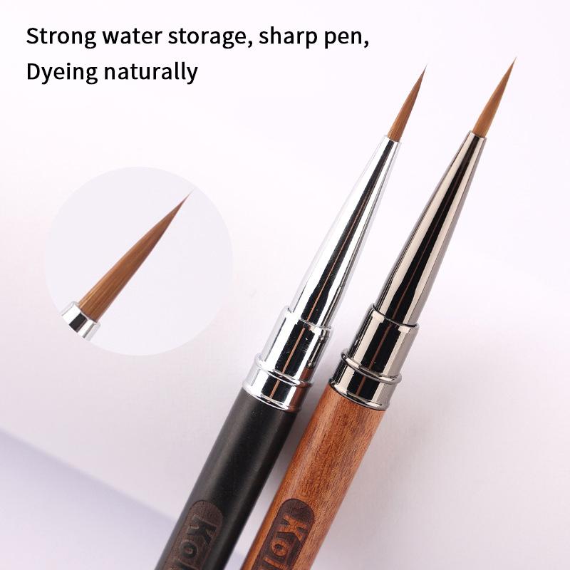 Wood Handle Triangular Petal Nail Brush Acrylic Nail Art Liner Brush Grid Stripes Flower Painting Drawing Pen Diy Manicure Tool