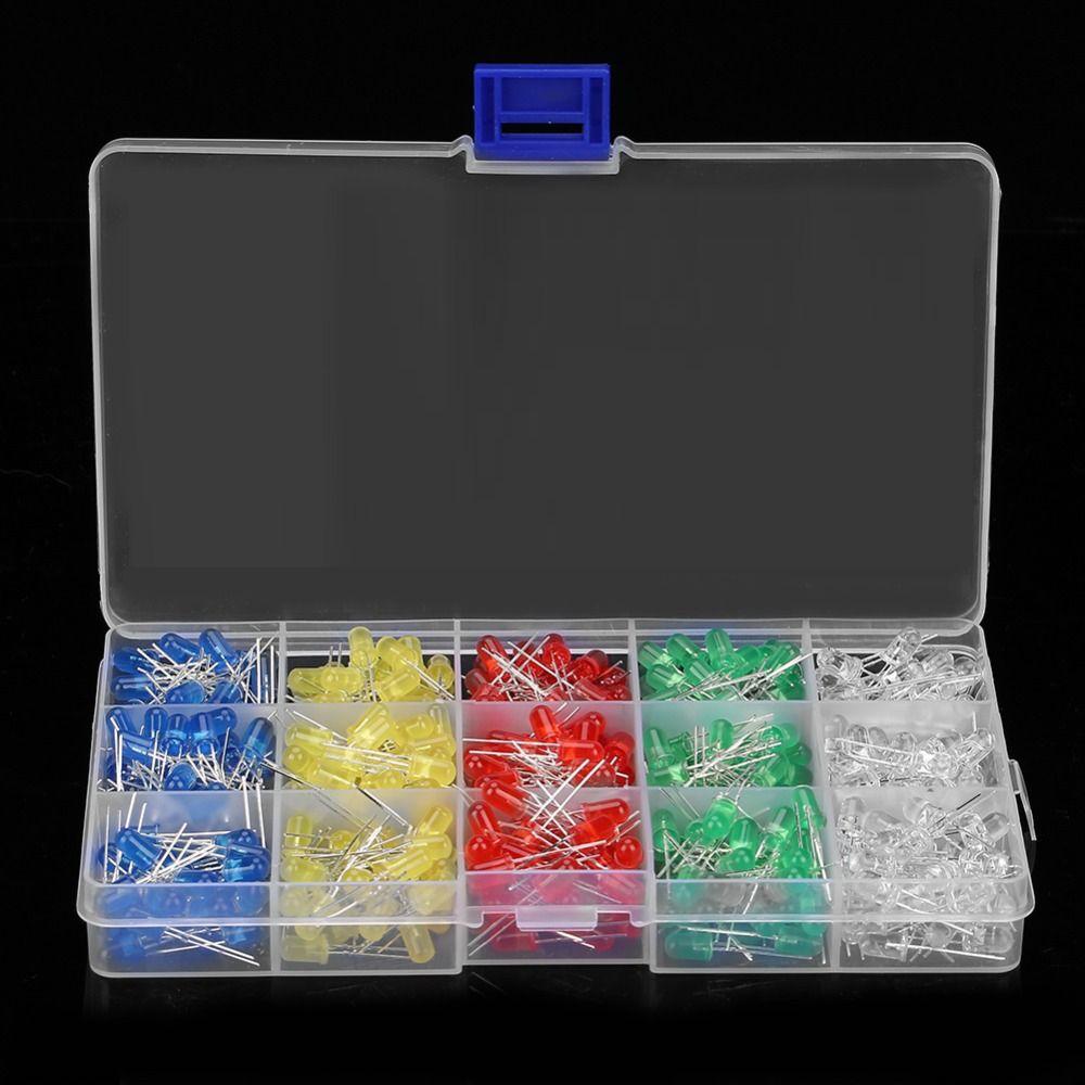 500PCS 5mm LED Light Diodes Storage Box Light Emitting Diodes LEDs Assorted Colors  Repair Equipment