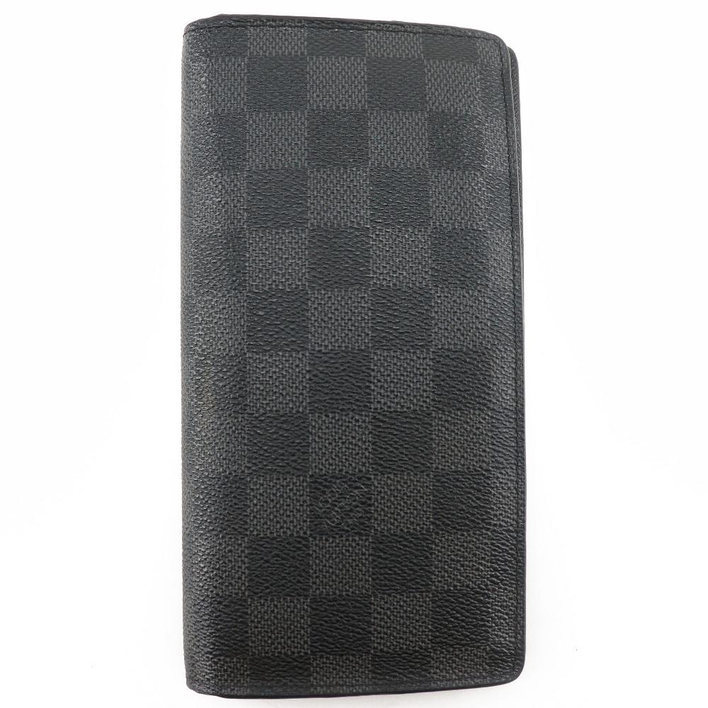 

LOUIS VUITTON Brazza portefeuille Purse N62665 black Damier Grafitto Canvas mens Used