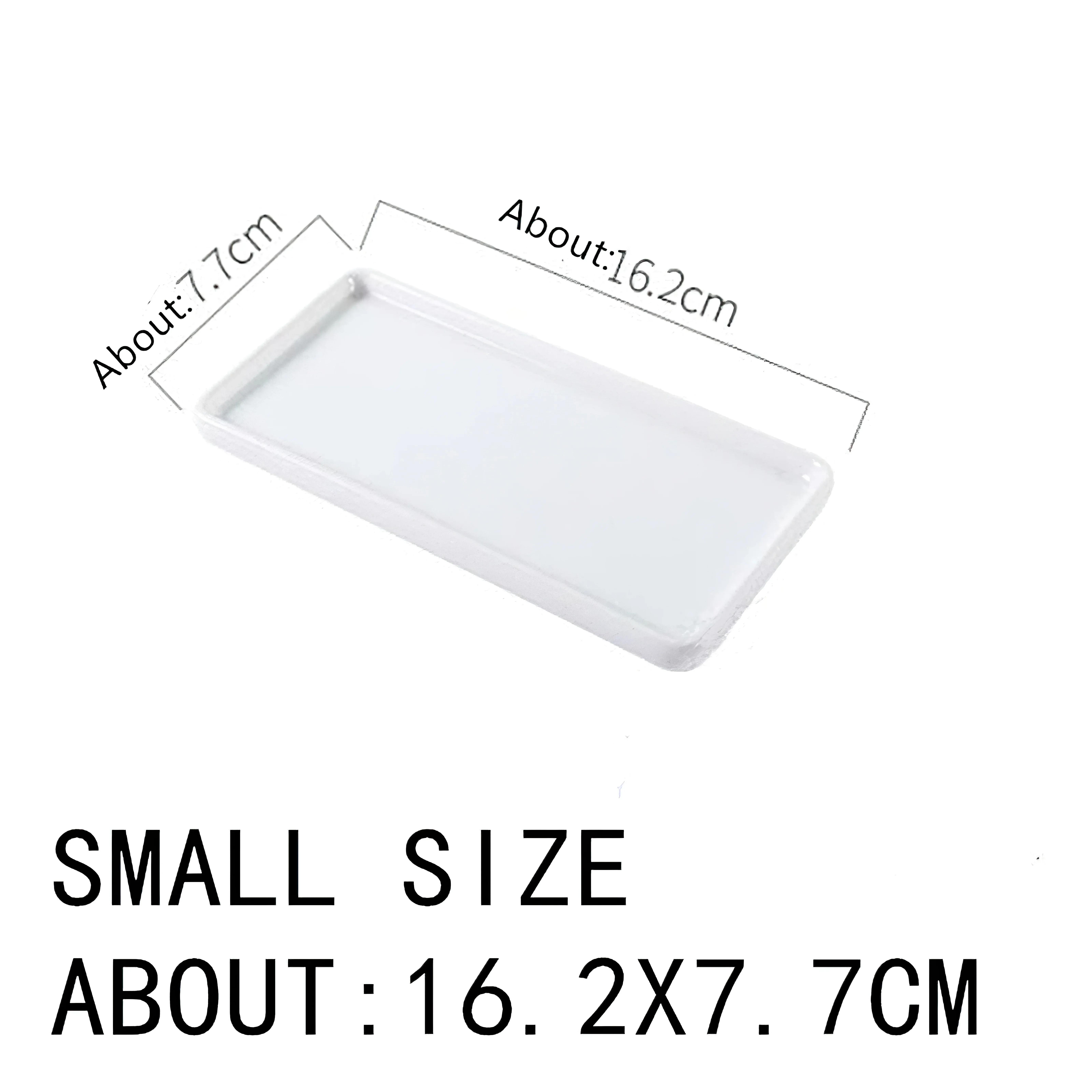Japanese-style Rectangular Ceramic Tray Plate White Porcelain Rectangular Plate Mouthwash Cup Tray Bathroom Living Storage Tray