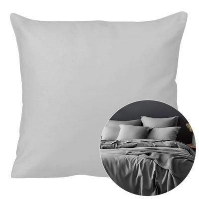 40x40 Cotton Satin Pillowcase, Ash Gray, Smooth