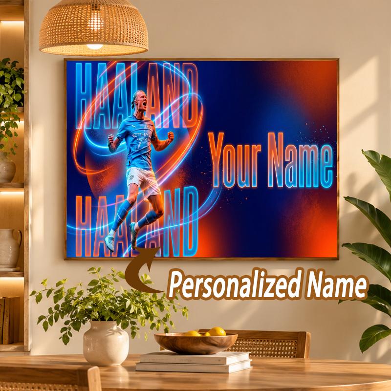 Custom Name Erling Haaland 5D Diamond Painting Personalized Full Drill Diamond Art Kit Gift