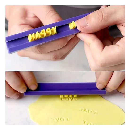 Alphabet Clay Stamp Set DIY Baking Tools for Cookies Fondant Pottery 26 Letters Symbols Numbers Embosser Stamps Creative Crafting Kit