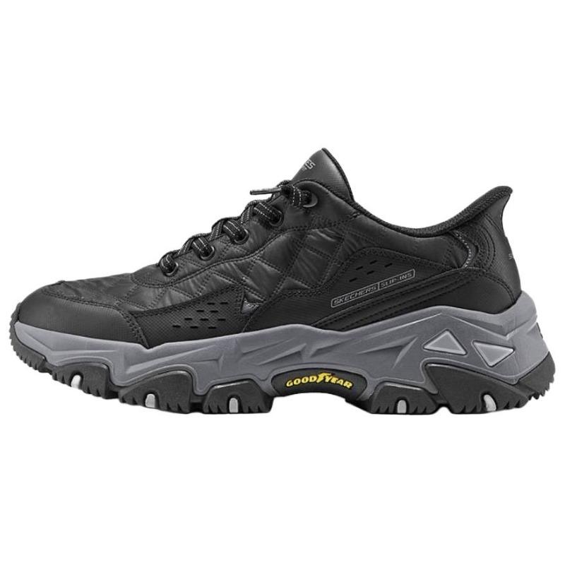 Skechers Outdoor Men Cushioned Hiking Shoes Black Grey 237428-BKCC 42