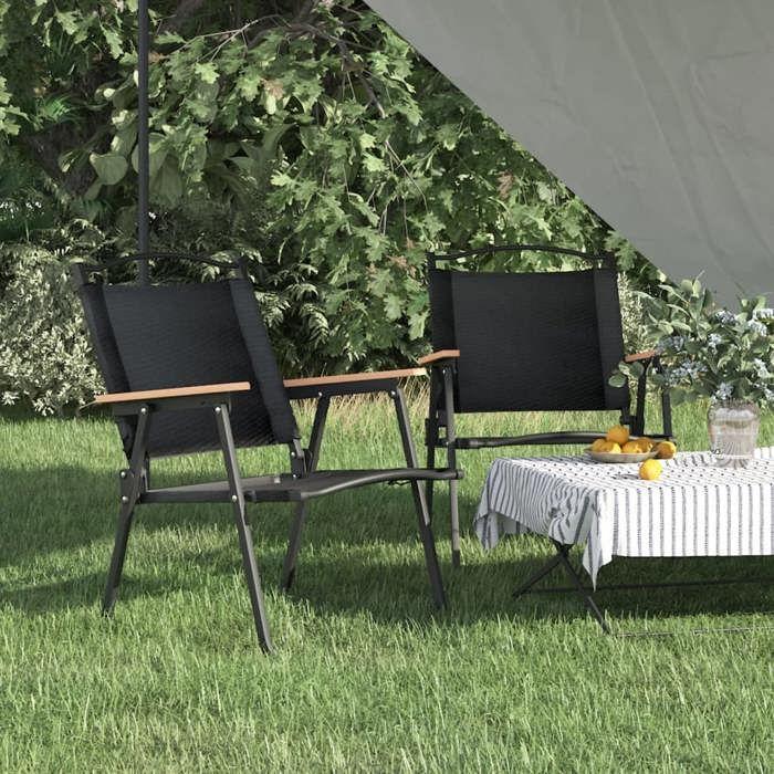 VidaXL Camping Chairs 2 Pcs Black 54x55x78 Cm Oxford Fabric, Beach Chair, Foldable Camping Chair, Camping Chair 319485