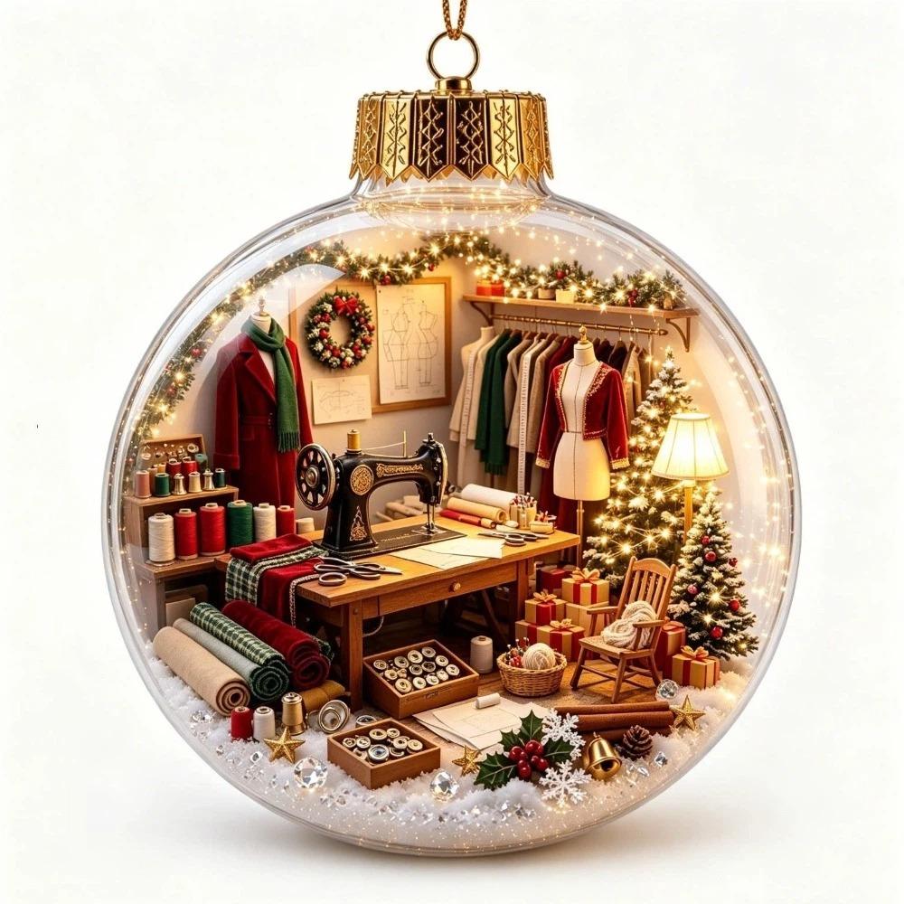 Acrylic Christmas Transparent Ball Pendant Shatterproof Ghost Pendant Ball Halloween Decor