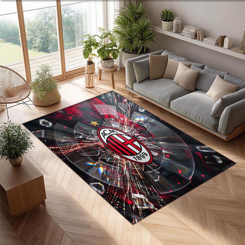 AC Mailand Bedruckter Flanell Teppich Rutschfest Weicher Polyester Boden Teppich Indoor Dekor Matte für Schlafzimmer Wohnzimmer Sofa Spielzimmer Heimdekoration