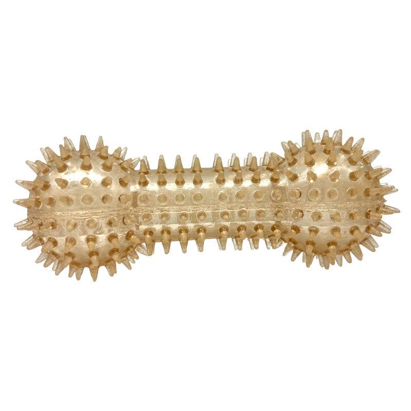 Jouet pour chien Haltère à picots: Facile à nettoyer, Résistant aux morsures, Flexible, Durable pour les chiots.