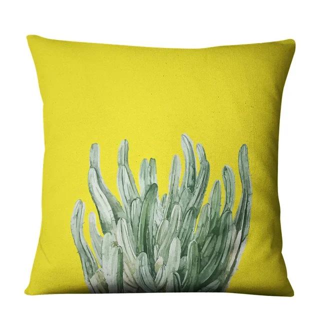 Succulent Cactus Pattern Square Soft Pillowcase Home Bedroom Hotel Car Decoration, And Comfortable Customizable