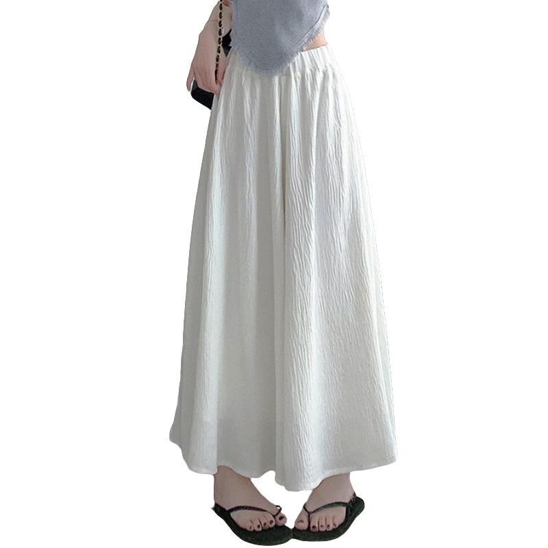 1 ks Kalhoty ke kotníkům Bavlněná Linie Ležérní Kalhoty Dámské Sukně Léto Kalhoty se širokými nohavicemi Elastické Volné Street Prodyšné Tenké