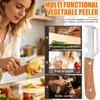 Multifunctional Stainless Steel Vegetable Slicer and Peeler with Wooden Handle for Shredding and Cutting Onions Carrots Cucumbers