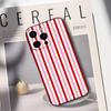 Burgundy White Stripe pattern Phone Case For iPhone 17,16,15,14,13,12,11 Plus,Pro Max,XS,Soft Black Cover