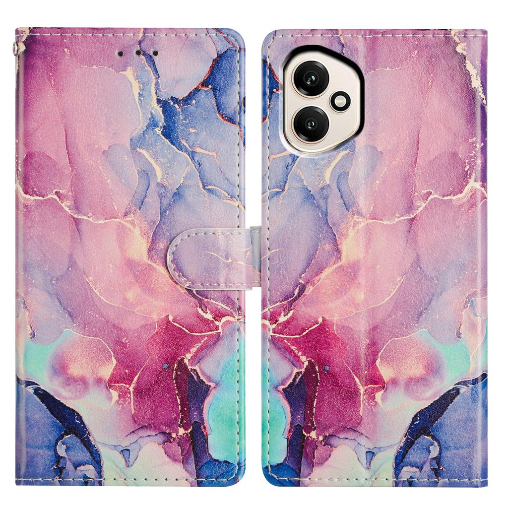 Für Honor 400 5G (Global) Handyhülle mit Musterdruck, Brieftasche, Ständer, Flip-Leder-Handyhülle mit Riemen