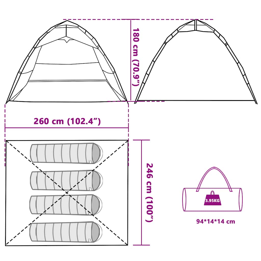 Fishing Tent for 4 Persons Camouflage Pattern Quick Release