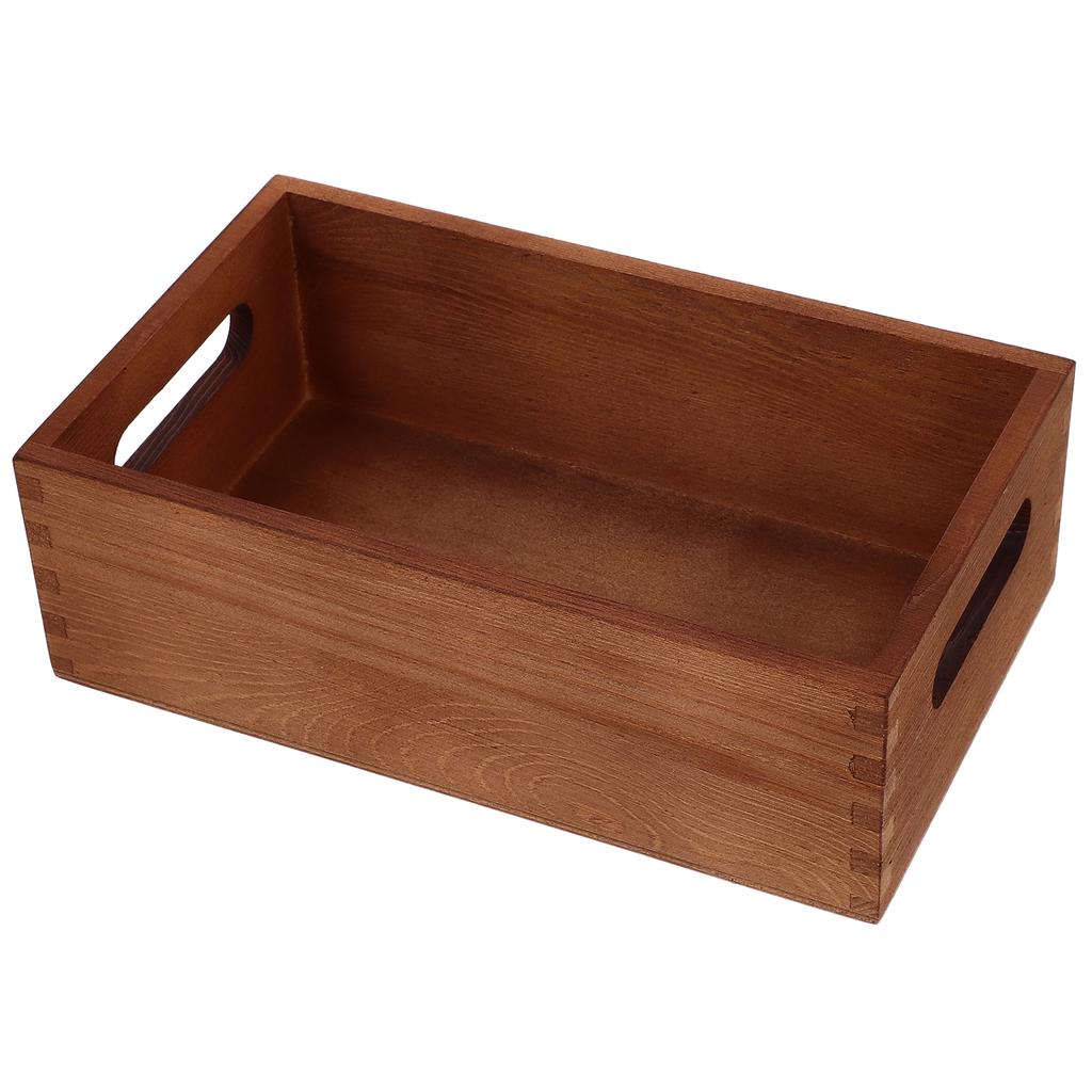 1Pc Wood Storage Crates Handle Small Dyed Box ganization Bins Room Container Natural Crate Boxes Office ganizer Solutions