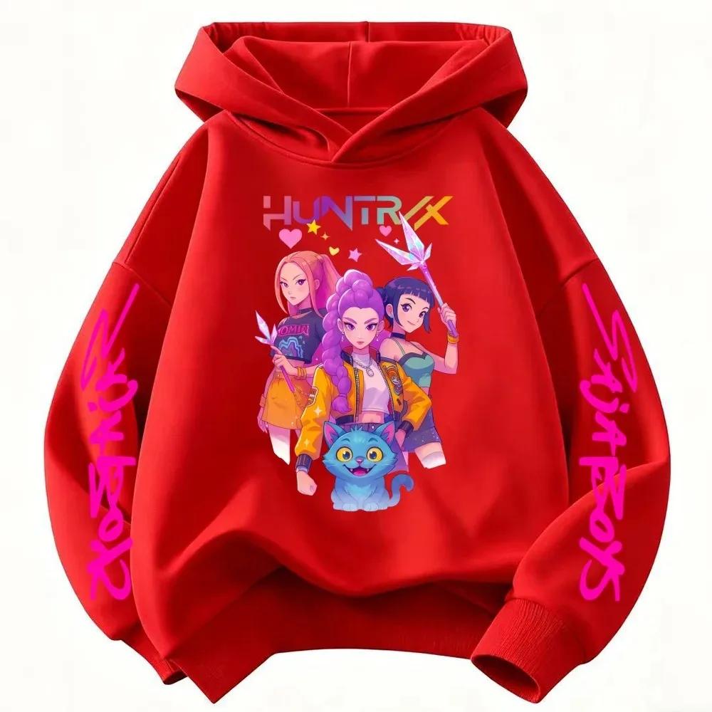 New cartoon hooded sweatshirt, suitable for both men and women, warm purple children's top, fashionable casual children's