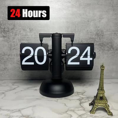 12/24h Vintage Automatisch Klappbare Uhr Seite Tischuhr Büro Klapp Digitale Uhr Klapp Schreibtisch Büro Raum Heimdekor