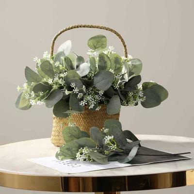 7 bucăți ramură de frunze de eucalipt artificială cu tulpină, realiste, reutilizabile, plante verzi artificiale, verdeață, decorare pentru masă, accesorii foto