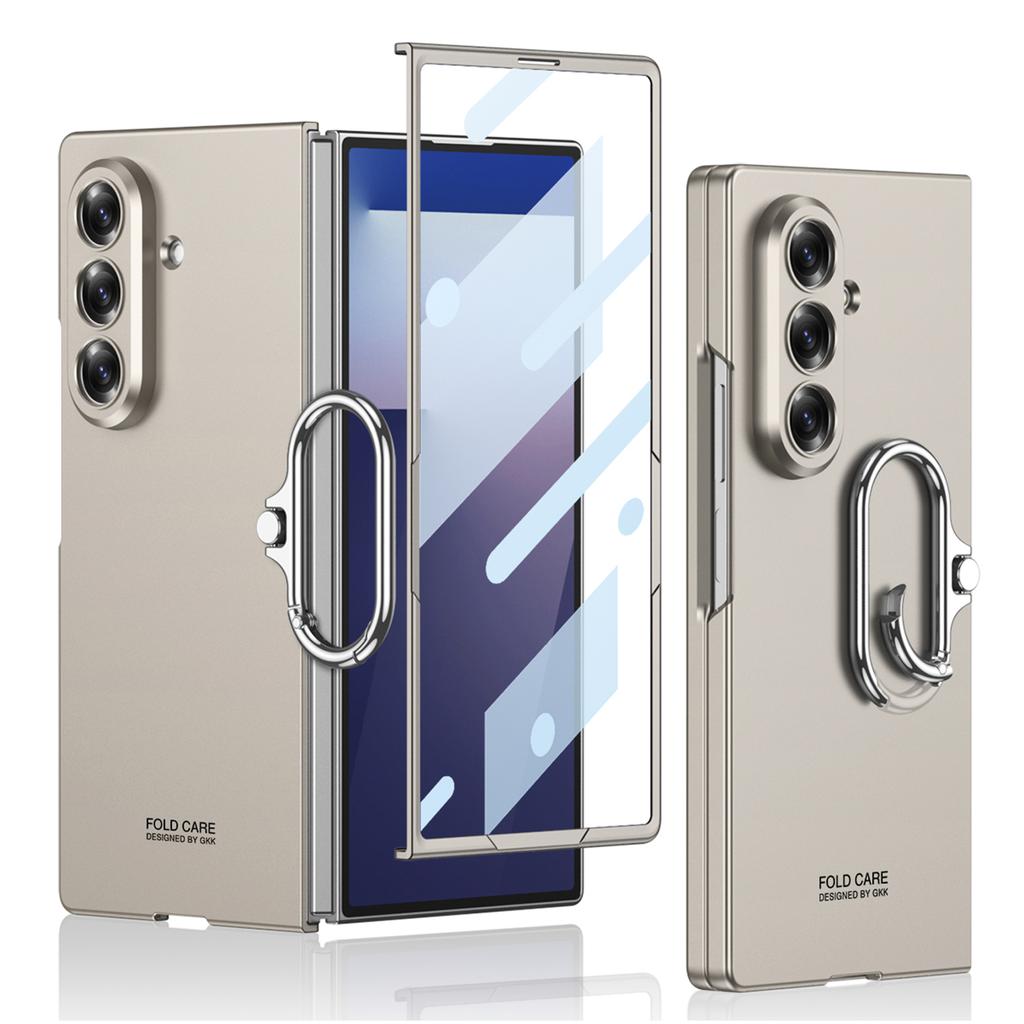 GKK For Samsung Galaxy Z Fold7 5G Case Oval Kickstand Hard PC Phone Back Cover with Small Film