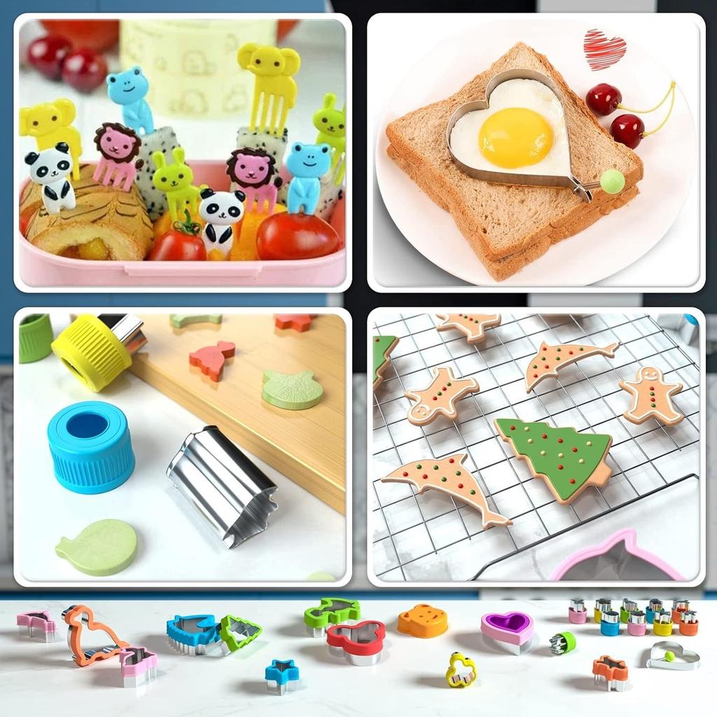 Axroad Mall 28-Piece Cookie Cutter Set, Animal & Object Shapes, Safe Non-Toxic Stainless Steel/Plastic, 3.7cm Deep, 21x21x4cm, Multicolor