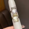 Geometric Square Zircon Ring For Women With 14k Gold Plating Elegant Fashion Jewelry