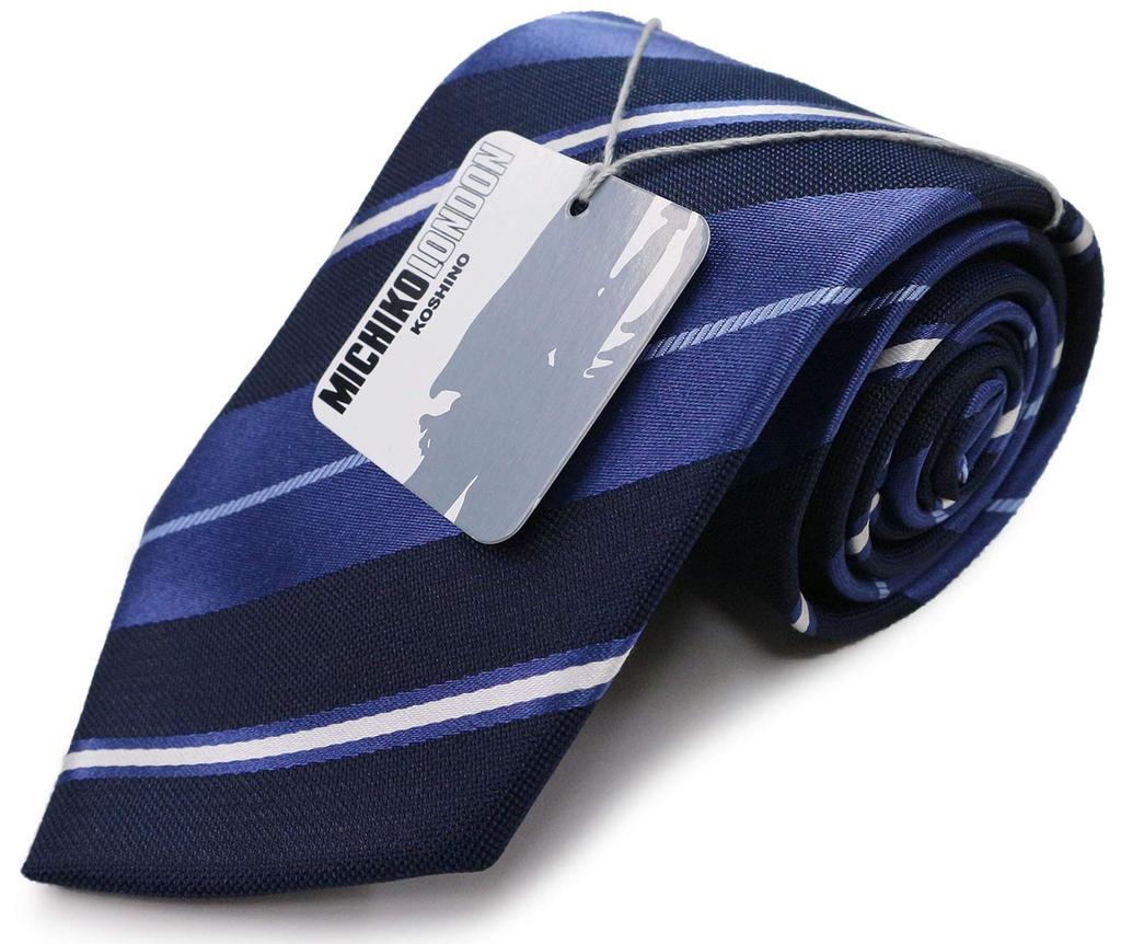 Brand Necktie Made In Japan Silk Striped Designer Multi [Michiko London] 100% (B Pattern)