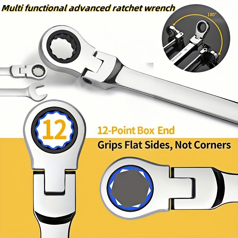 Multi-Function Ratchet Wrench 9mm, Two-Way Torque Industrial Grade 72-Tooth Design, Suitable for Various Equipment, Home Improvement Tools, Cars