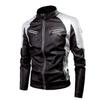 Dünne Frühlings- und Herbst-Casual-Herren-Lederjacken Mode Trendy Brand Splicing Motorrad Retro Lederjacken