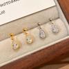 S925 Sterling Silver 18K Gold Plated Teardrop Zircon Earrings - Women's High-End Dangle Earrings with Exquisite Design
