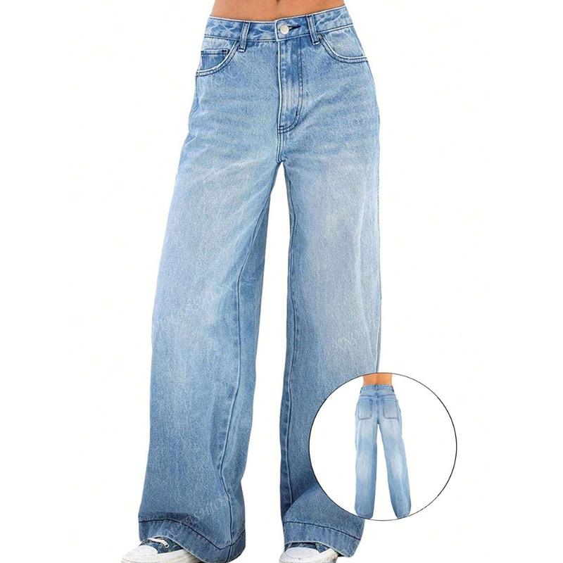 American Retro Jeans New Wide Legs Loose Straight Long Pants Tide