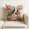 Vintage Peony Peacock Pillow Cover Retro Floral Bird Print Cushion Case For Sofa Couch Luxury Boho Home Decor Gift