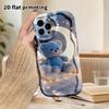 Phone Case: 2D Flat Design Suitable for iPhone 18, 17, 16, 15, 14, 13 Pro, Couple Style, Crescent Blue Little Bear, Christmas and Halloween Gifts