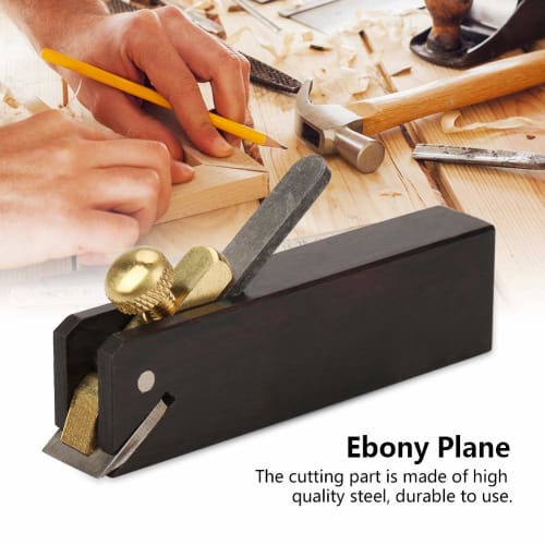 Ebony Mini Plane, Mini Planer for Surface and Flat Surfaces, Crafting, Made of Ebony, High Hardness, Wear Resistant, 75mm Long, DIY, Compact